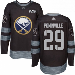 Mens Adidas Buffalo Sabres 29 Jason Pominville Premier Black 1917 2017 100th Anniversary NHL Jersey 