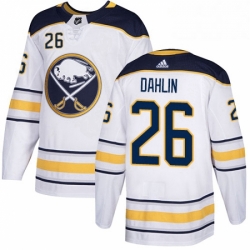 Womens Adidas Buffalo Sabres 26 Rasmus Dahlin Authentic White Away NHL Jersey 