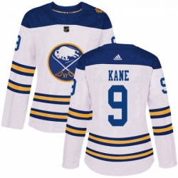 Womens Adidas Buffalo Sabres 9 Evander Kane Authentic White 2018 Winter Classic NHL Jersey 