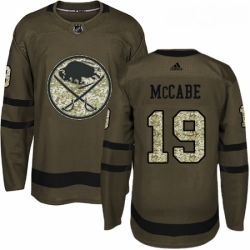 Youth Adidas Buffalo Sabres 19 Jake McCabe Authentic Green Salute to Service NHL Jersey 