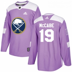 Youth Adidas Buffalo Sabres 19 Jake McCabe Authentic Purple Fights Cancer Practice NHL Jersey 