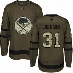 Youth Adidas Buffalo Sabres 31 Chad Johnson Authentic Green Salute to Service NHL Jersey 
