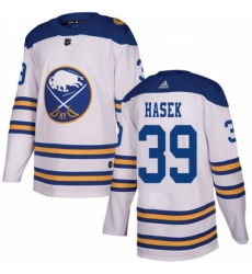 Youth Adidas Buffalo Sabres 39 Dominik Hasek Authentic White 2018 Winter Classic NHL Jersey 