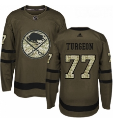 Youth Adidas Buffalo Sabres 77 Pierre Turgeon Premier Green Salute to Service NHL Jersey 