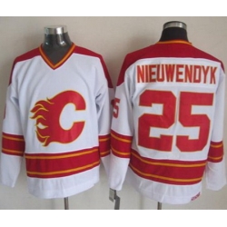 Calgary Flames  #25 Joe Nieuwendyk White CCM Throwback Stitched NHL Jersey