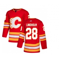 Men Calgary Flames 28 Elias Lindholm Red Stitched NHL Jersey