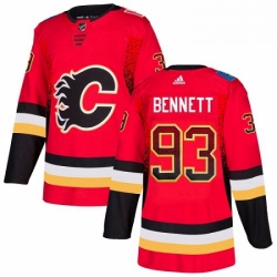 Mens Adidas Calgary Flames 93 Sam Bennett Authentic Red Drift Fashion NHL Jersey 
