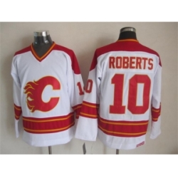 NHL Calgary Flames #10 Gary Roberts White CCM Throwback Jerseys