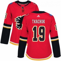 Womens Adidas Calgary Flames 19 Matthew Tkachuk Premier Red Home NHL Jersey 