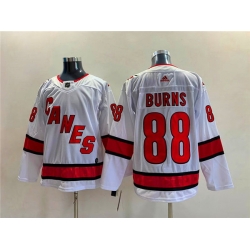 Men Carolina Hurricanes 88 Brent Burns White Stitched Jersey