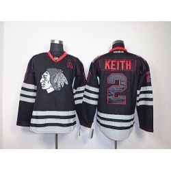 Blackhawks #2 Duncan Keith Black Accelerator Stitched NHL Jersey