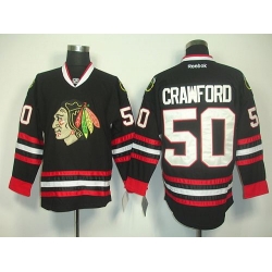 Blackhawks #50 Corey Crawford Black Stitched NHL Jersey