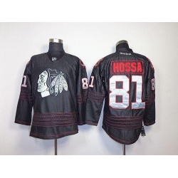 Blackhawks #81 Marian Hossa Black Accelerator Stitched NHL Jersey