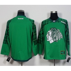 Blackhawks Blank Green St  Patricks Day New Stitched NHL Jersey