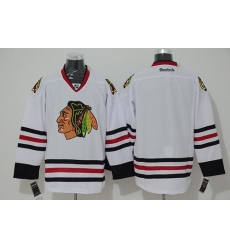 Blackhawks Blank Stitched White NHL Jersey