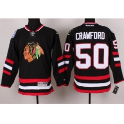 Chicago Blackhawks 50 Corey Crawford Black 2014 Stadium Series NHL Jersey A PATCH