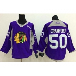 Chicago Blackhawks #50 Corey Crawford Purple Hockey Fights Cancer Stitched NHL Jersey