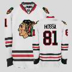 Chicago Blackhawks #81 Marian Hossa white hockey Jersey