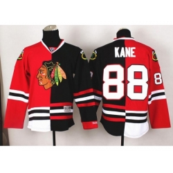 Chicago Blackhawks 88 Patrick Kane Black Red Split NHL Jerseys