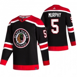 Men Chicago Blackhawks 5 Connor Murphy Black Adidas 2020 21 Reverse Retro Alternate NHL Jersey