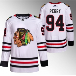 Men Chicago Blackhawks 94 Corey Perry White Stitched Hockey Jersey
