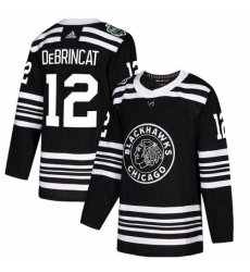 Mens Adidas Chicago Blackhawks 12 Alex DeBrincat Authentic Black 2019 Winter Classic NHL Jersey 