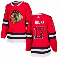 Mens Adidas Chicago Blackhawks 17 Lance Bouma Authentic Red Drift Fashion NHL Jersey 