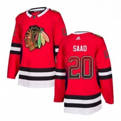 Mens Adidas Chicago Blackhawks 20 Brandon Saad Authentic Red Drift Fashion NHL Jersey 