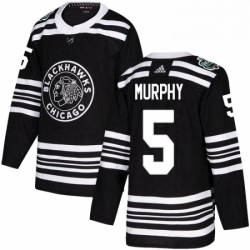 Mens Adidas Chicago Blackhawks 5 Connor Murphy Authentic Black 2019 Winter Classic NHL Jersey 