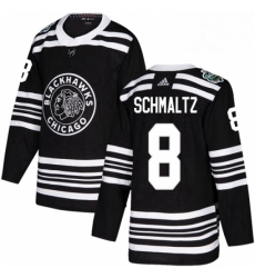 Mens Adidas Chicago Blackhawks 8 Nick Schmaltz Authentic Black 2019 Winter Classic NHL Jersey 