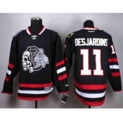 nhl jerseys chicago blackhawks #11 desjardins black-1[2014 Stadium Series][the skeleton head][desjardins]