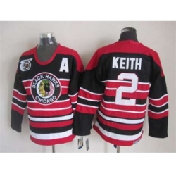 nhl jerseys chicago blackhawks 2 keith black-red[75th][patch A]