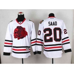 nhl jerseys chicago blackhawks #20 saad white[the skeleton head]