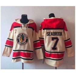 nhl jerseys chicago blackhawks #7 seabrook red-cream[pullover hooded sweatshirt]