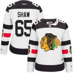 Blackhawks #65 Andrew Shaw White 2016 Stadium Series Womens Stitched NHL Jersey