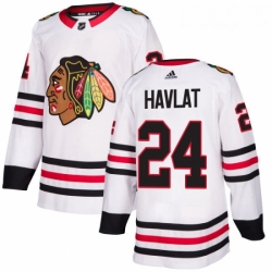 Womens Adidas Chicago Blackhawks 24 Martin Havlat Authentic White Away NHL Jersey 