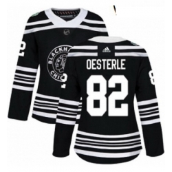 Womens Adidas Chicago Blackhawks 82 Jordan Oesterle Authentic Black 2019 Winter Classic NHL Jersey 