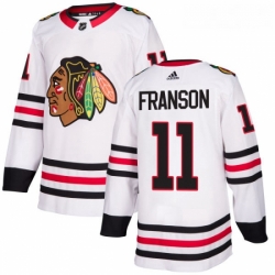 Youth Adidas Chicago Blackhawks 11 Cody Franson Authentic White Away NHL Jersey 