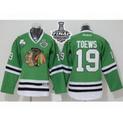 youth nhl jerseys chicago blackhawks #19 toews green[2015 stanley cup]