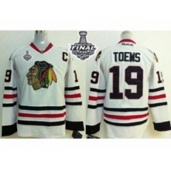 youth nhl jerseys chicago blackhawks #19 toews white[2015 stanley cup][patch C]