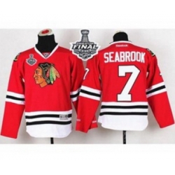 youth nhl jerseys chicago blackhawks #7 seabrook red[2014 new stadium]