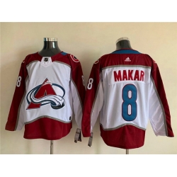Men Colorado Avalanche 8 Cale Makar White Stitched NHL Jersey