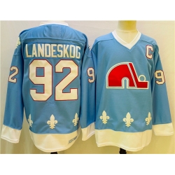Men Colorado Avalanche 92 Gabriel Landeskog Blue Stitched Jersey