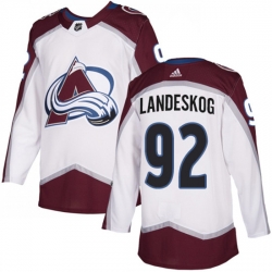 Men Colorado Avalanche #92 Gabriel Landeskog White Stitched NHL Jersey