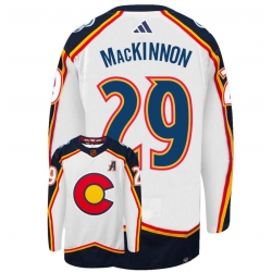 Men Colorado Avalanche Nathan MacKinnon #29 Retro Adidas Authentic Player Jersey