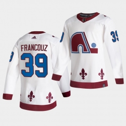 Men Colorado Avalanche Pavel Francouz #39 2021 Reverse Retro White Stitched NHL Jersey