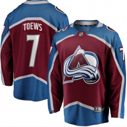 Mens Adidas Colorado Avalanche 7 Devon Toews Burgundy Home Authentic Stitched NHL Jersey