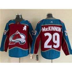 Men's Colorado Avalanche #29 Nathan MacKinnon With A Ptach Burgundy Stitched Jersey