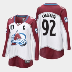 Women Colorado Avalanche #92 Gabriel Landeskog White Stitched Stanley Cup NHL Jersey