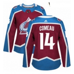 Womens Adidas Colorado Avalanche 14 Blake Comeau Authentic Burgundy Red Home NHL Jersey 